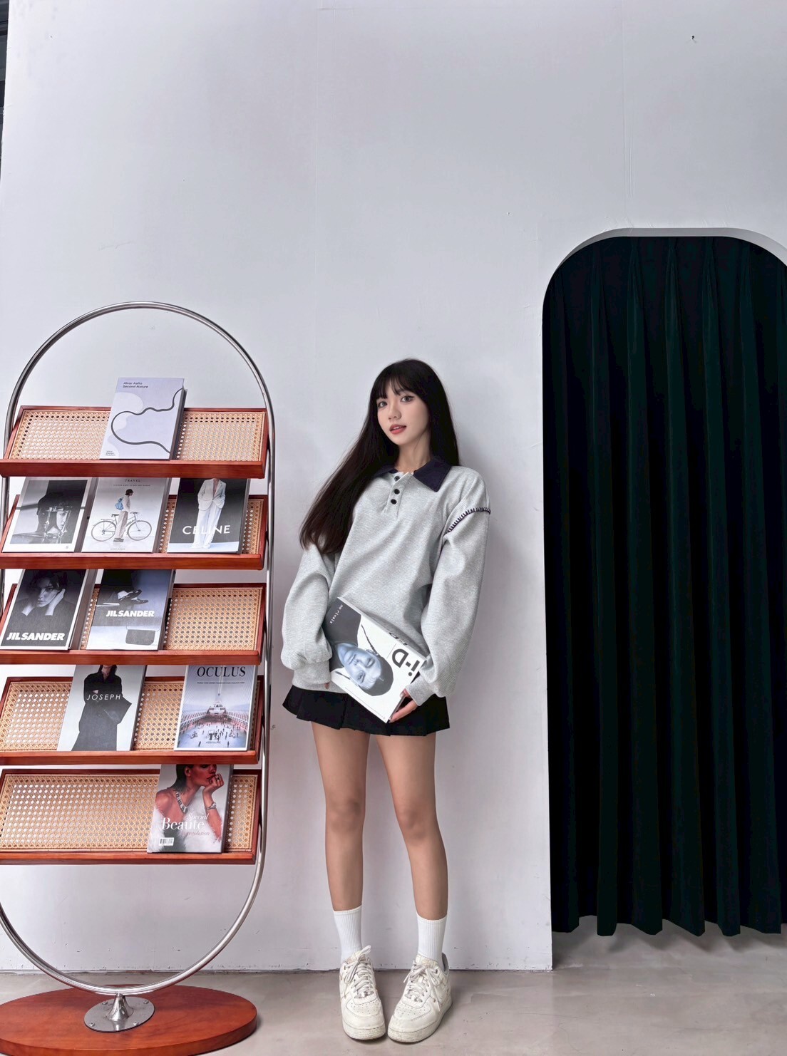 撞色翻領polo長袖