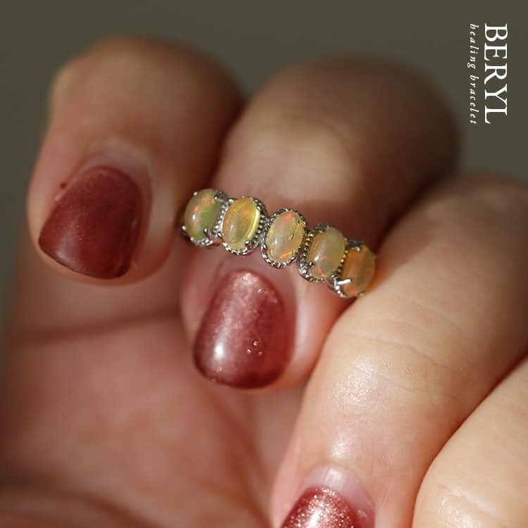 非洲埃塞俄比亞黃歐泊純銀戒(活圍)