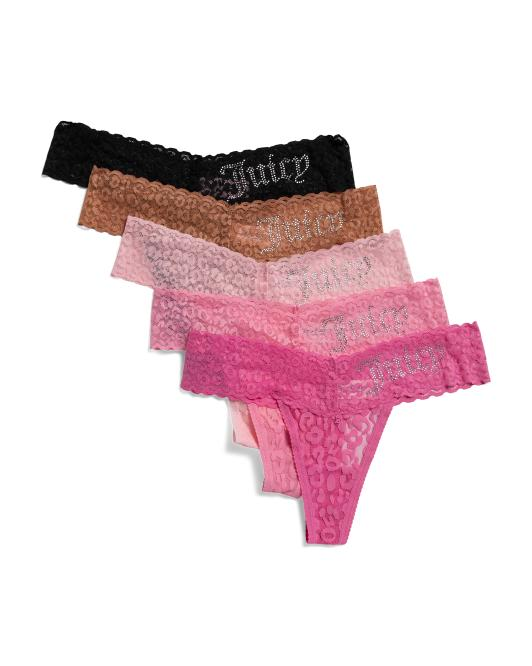 【預購】Juicy Couture H030615 奢華系列 蕾絲邊精緻女裝內褲 5 條裝