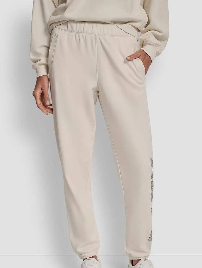 [S] DKNY EGGNOG EXPLODED RHINESTONE VARISTY LOGO HIGH RISE RELAXED, DP5P3737-EN2 (SD1647)