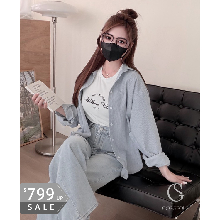 G3335 「磅數橫條Heart襯衫」