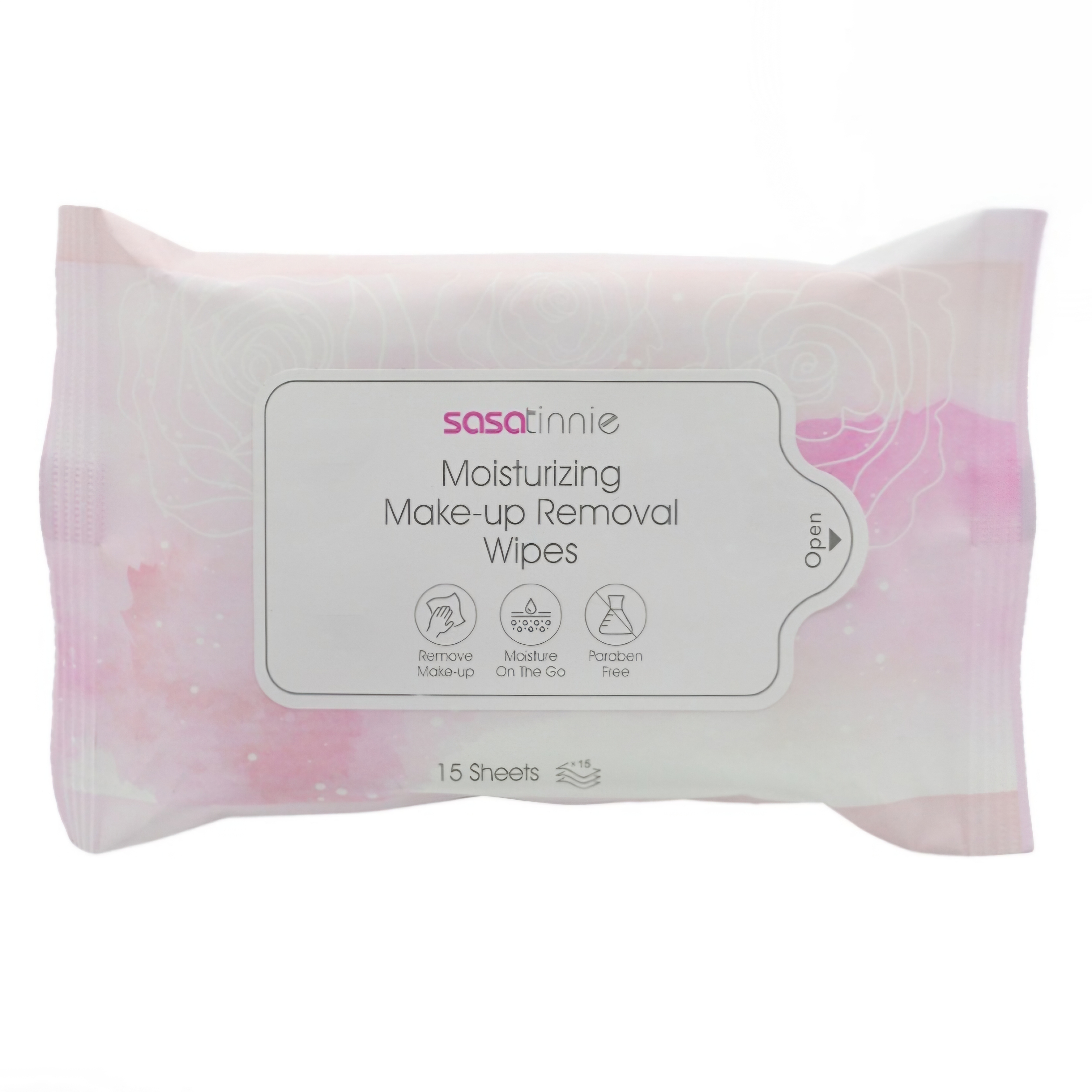 Sasatinnie 保濕卸妝濕巾 Pink 15片裝 EXP : 2026年11月 (H12 SA56)