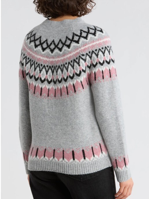 [S] DKNY PGH COMBO FAIRISLE LUREX RAGLAN SWEATER, DJ4R0395-O2R (SD1833)