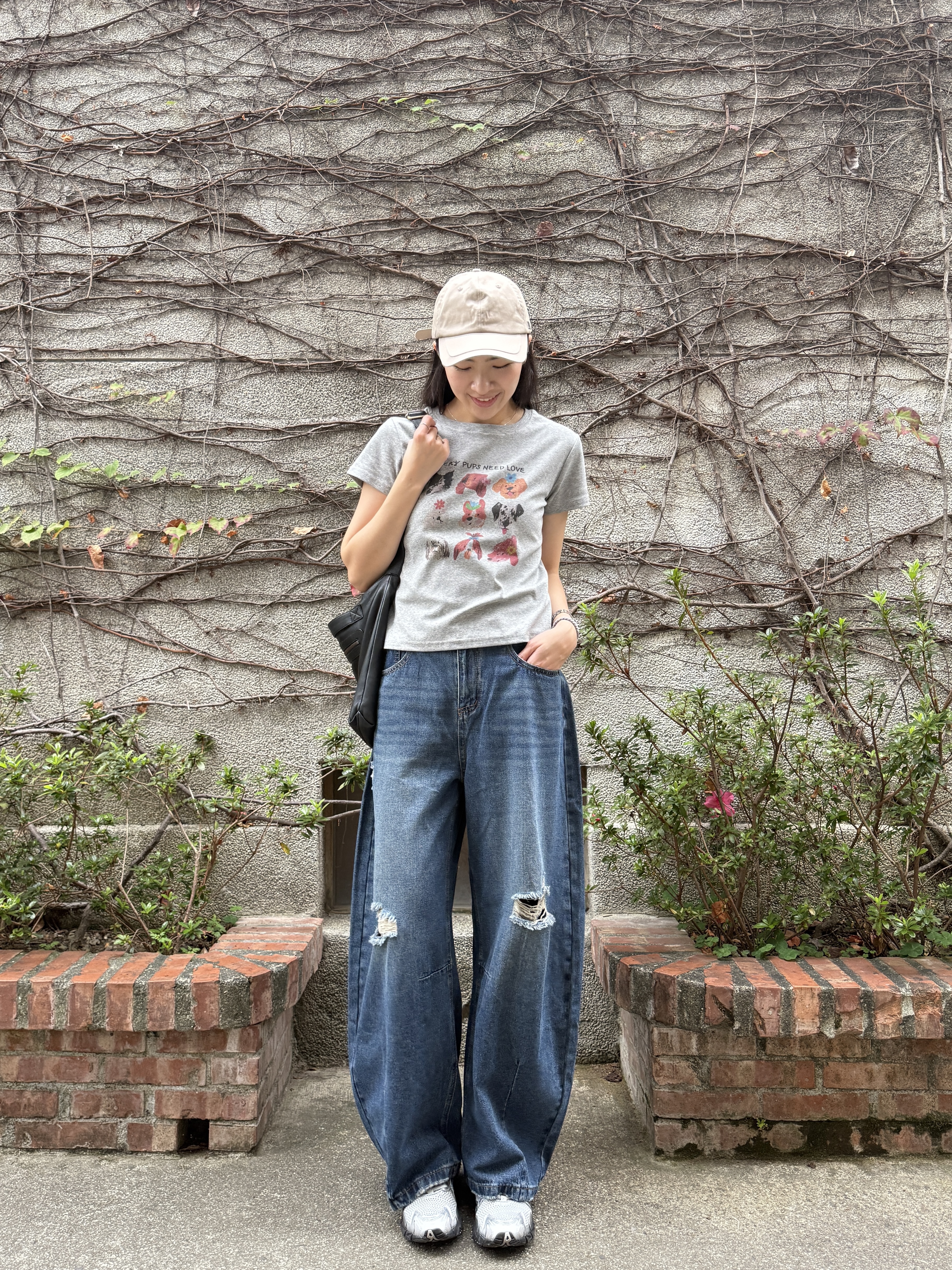 刷破繭型牛仔褲