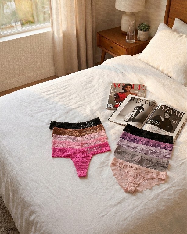 【預購】Juicy Couture H030615 奢華系列 蕾絲邊精緻女裝內褲 5 條裝