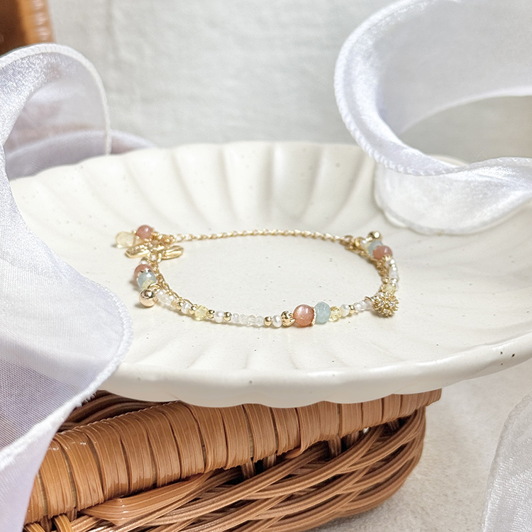 B13 / 生日花 • 拾月貳拾 • 黃矢車菊 – 太陽黃水晶 – 手鍊