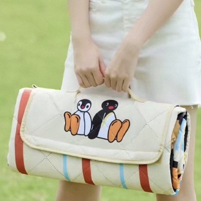 PINGU 企鵝家族 野餐墊 有點淘氣 戶外 露營 防水 手提式 收納 親子 現貨