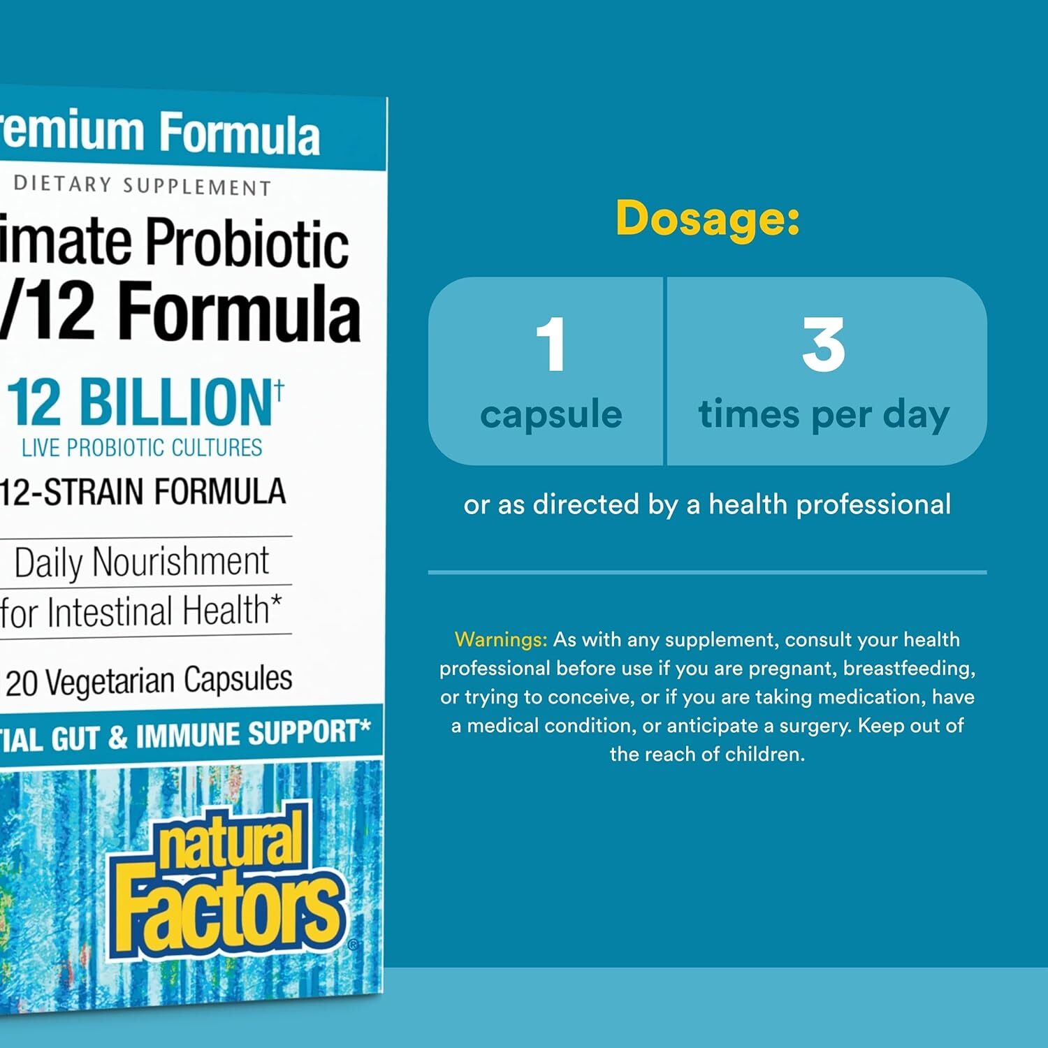 Natural Factors Ultimate Probiotic 12/12 Formula 120 vcaps