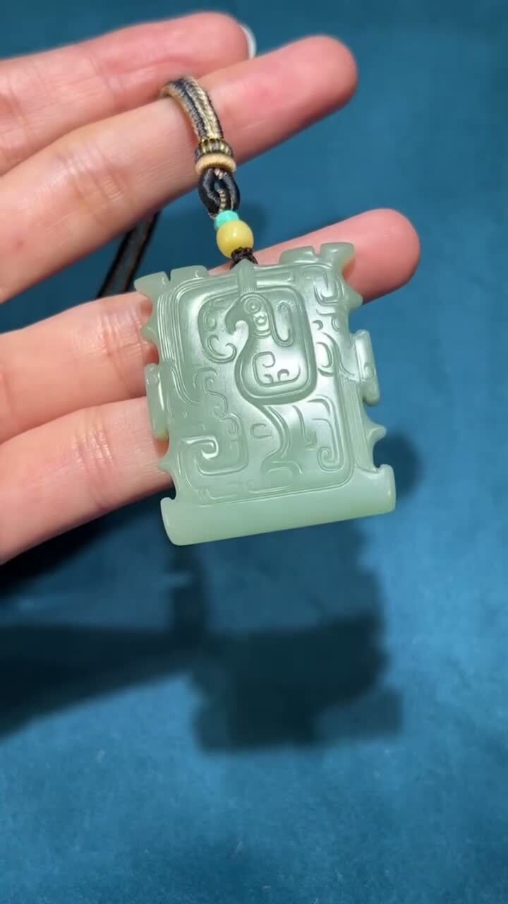和田玉碧玉西週鳳鳥佩掛件,天然和田玉軟玉