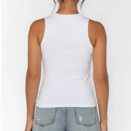 [S] DKNY JACQUARD LOGO RIBBED TOP,WHITE BLACK COMBO, DJ4R0115-OIR FINAL SALE (SD992)