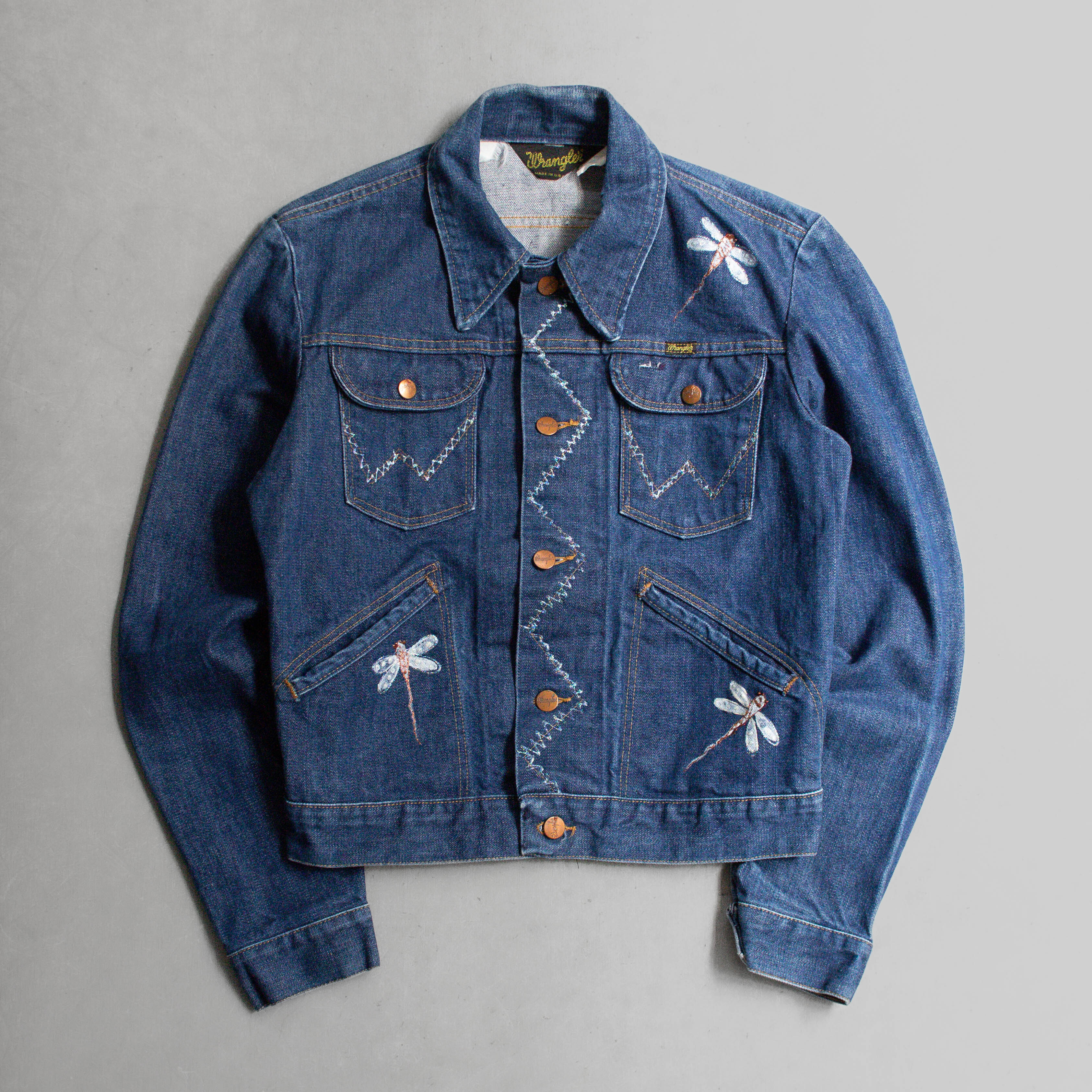 70S WRANGLER CUSTOM 124MJ DENIM JACKET 美國製 加工 丹寧 外套 A