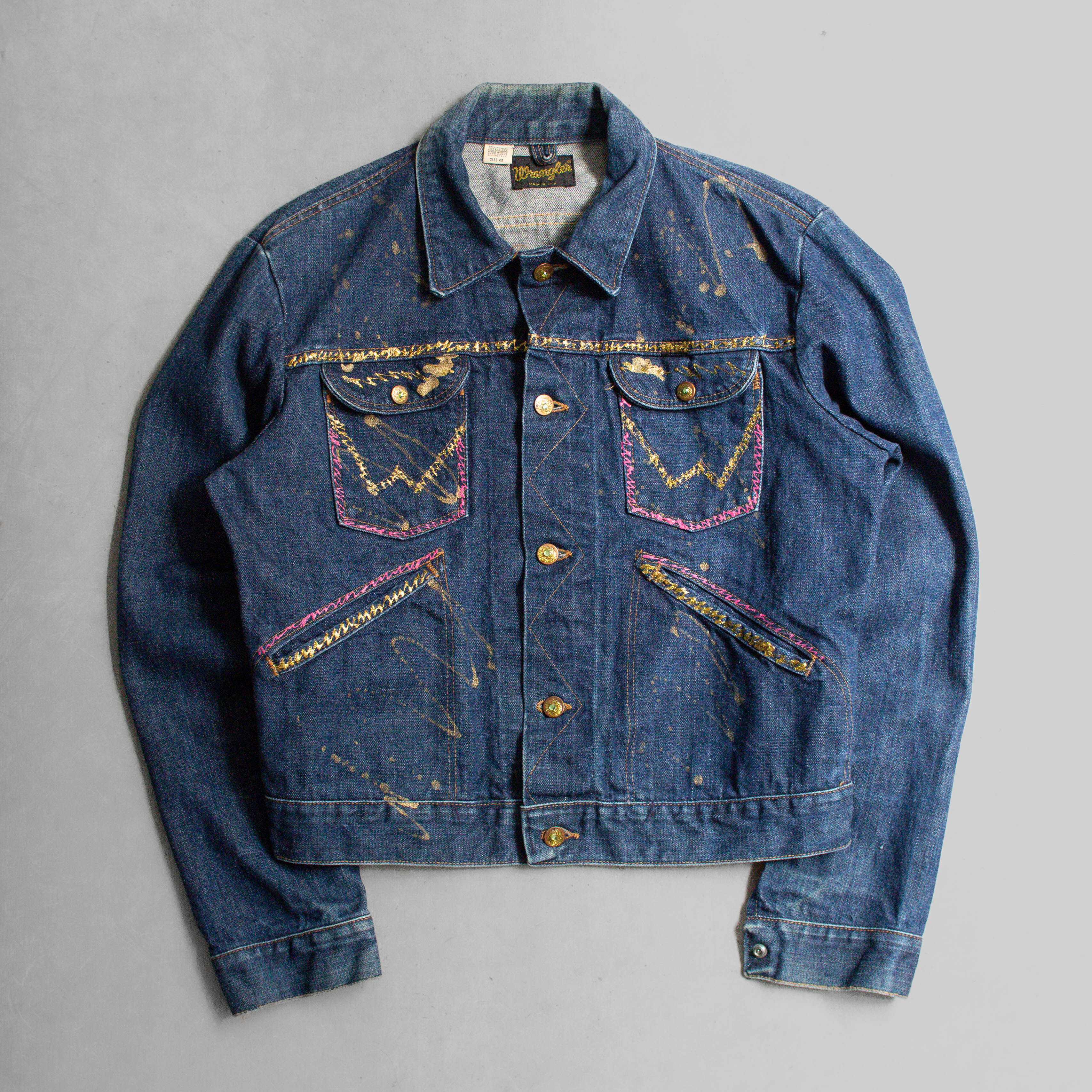 70S WRANGLER CUSTOM 124MJ DENIM JACKET 美國製 加工 丹寧 外套 B