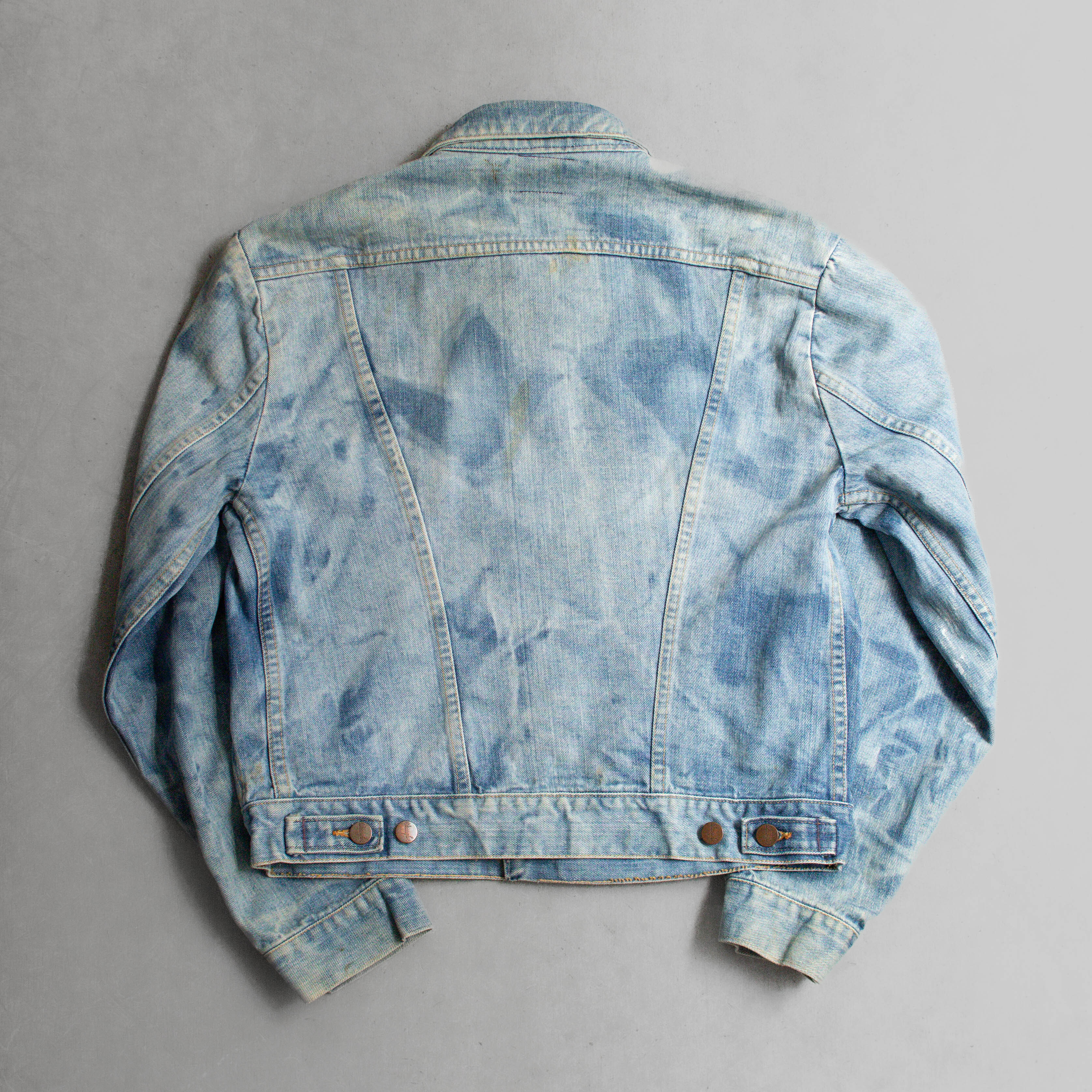 70S WRANGLER CUSTOM 124MJ DENIM JACKET 美國製 漂白 丹寧 外套 D