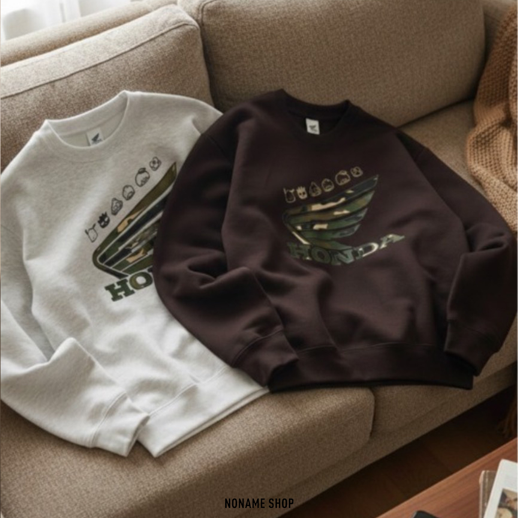 HONDA x SANRIO HAPPY DANBY 聯名 LOGO 圓領 衛衣 大學T 四色 (男/女同款)