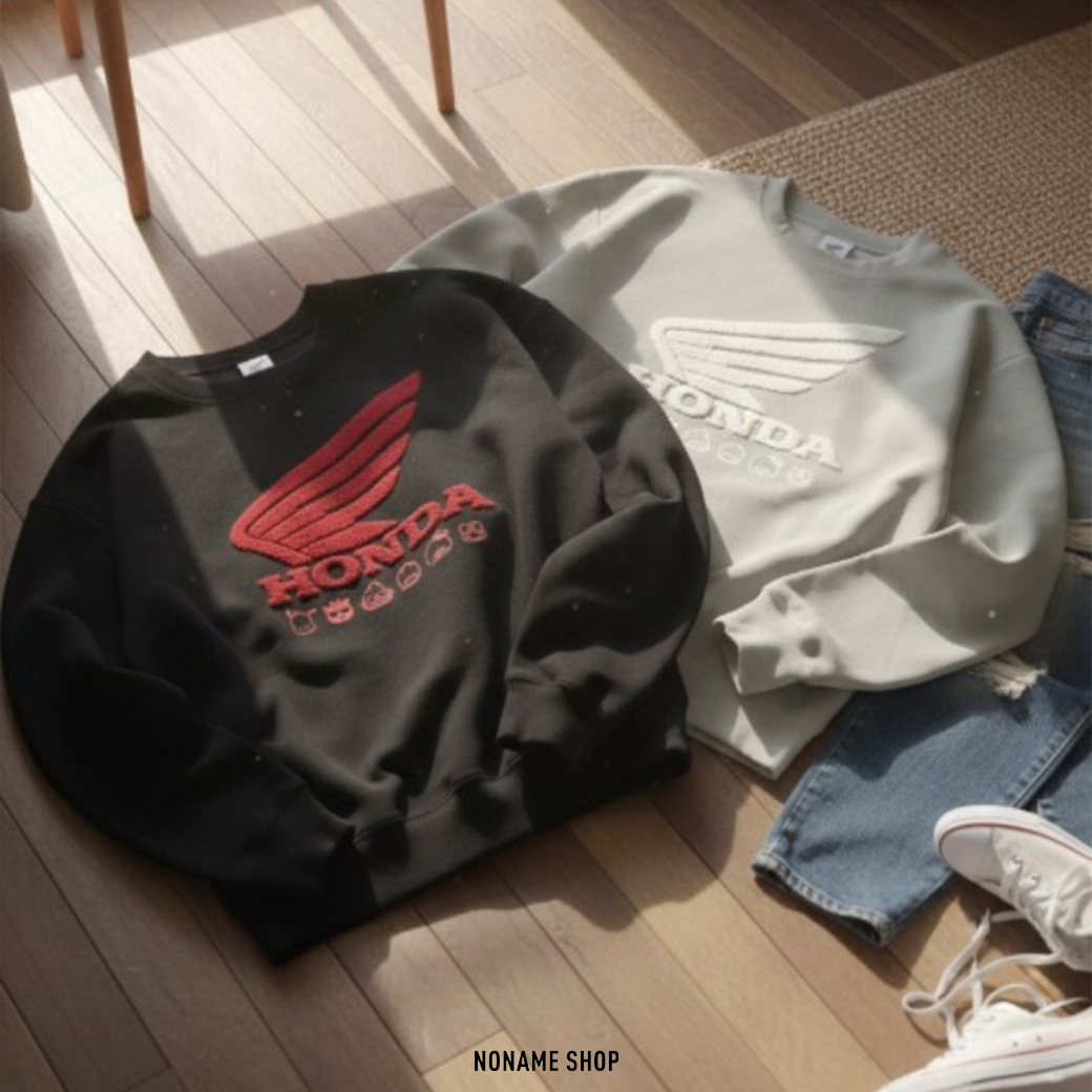 HONDA x SANRIO HAPPY DANBY 聯名 LOGO 圓領 衛衣 大學T 四色 (男/女同款)