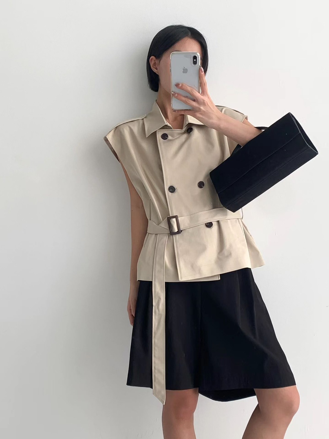 Marie-Marie 率性顯瘦綁帶風衣背心