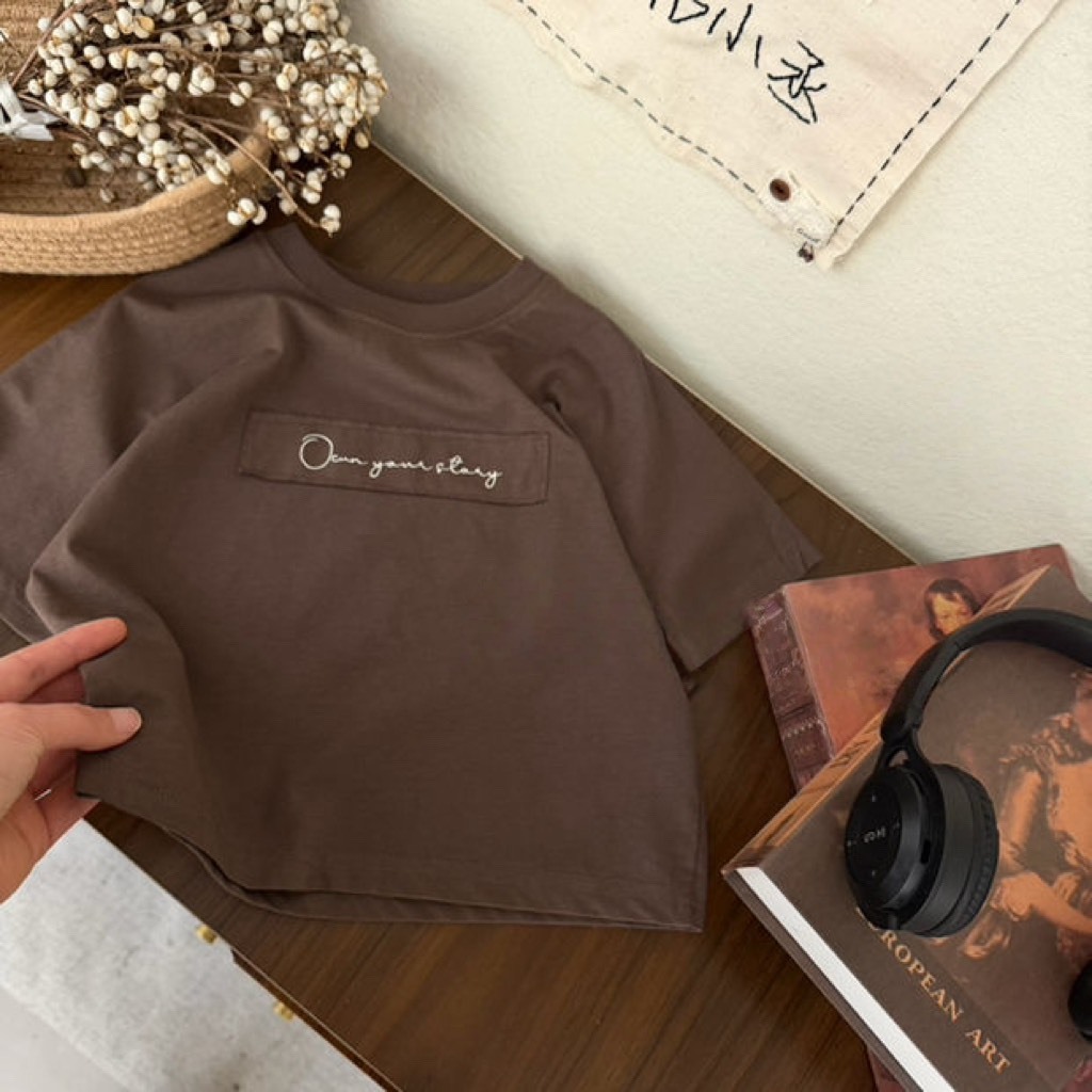 簡約小標短袖上衣