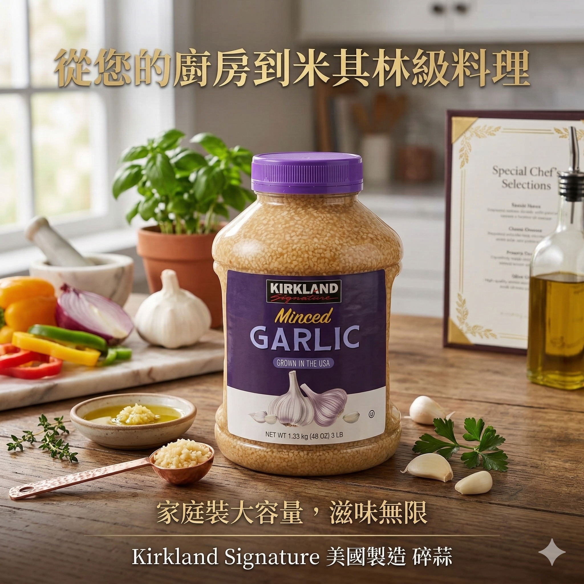 【直播】Kirkland Signature LX0306110 加州蒜蓉 48oz