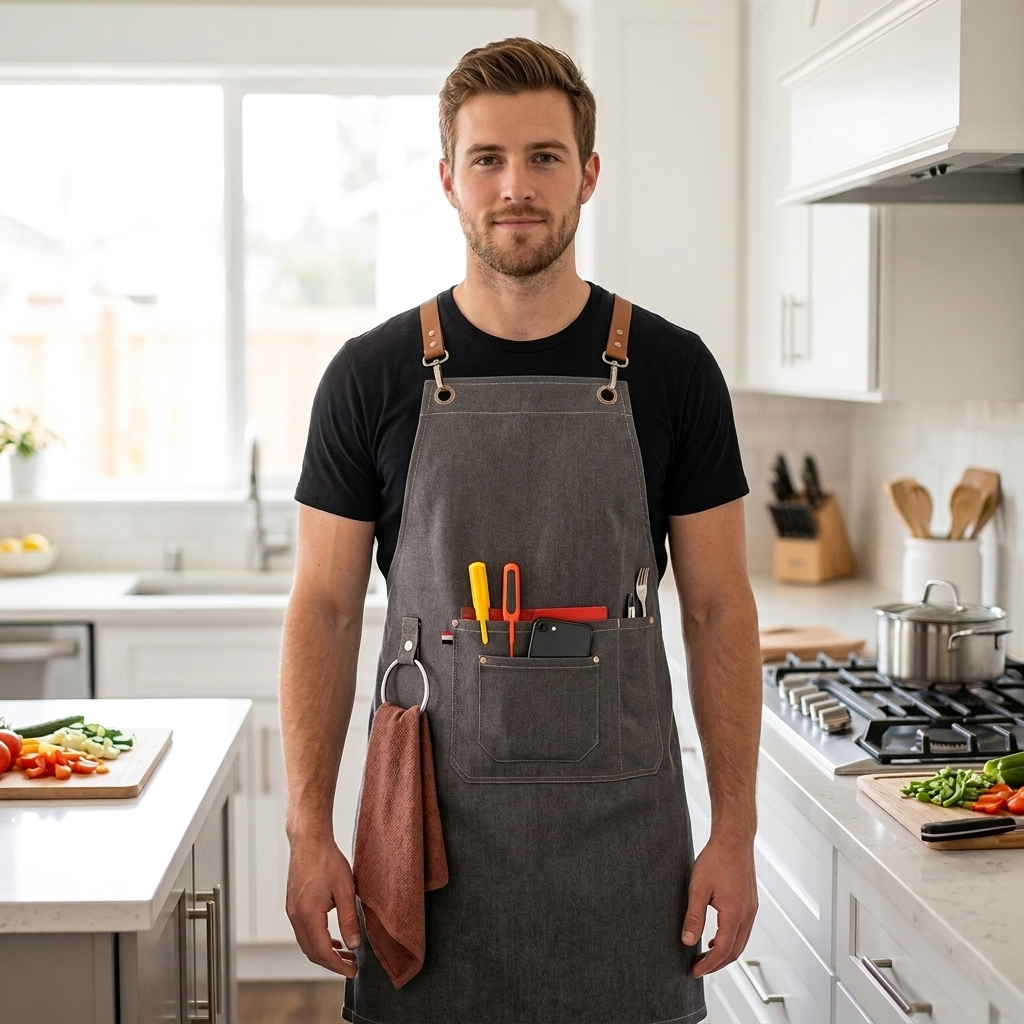 韓式餐飲廚務吊環圍裙