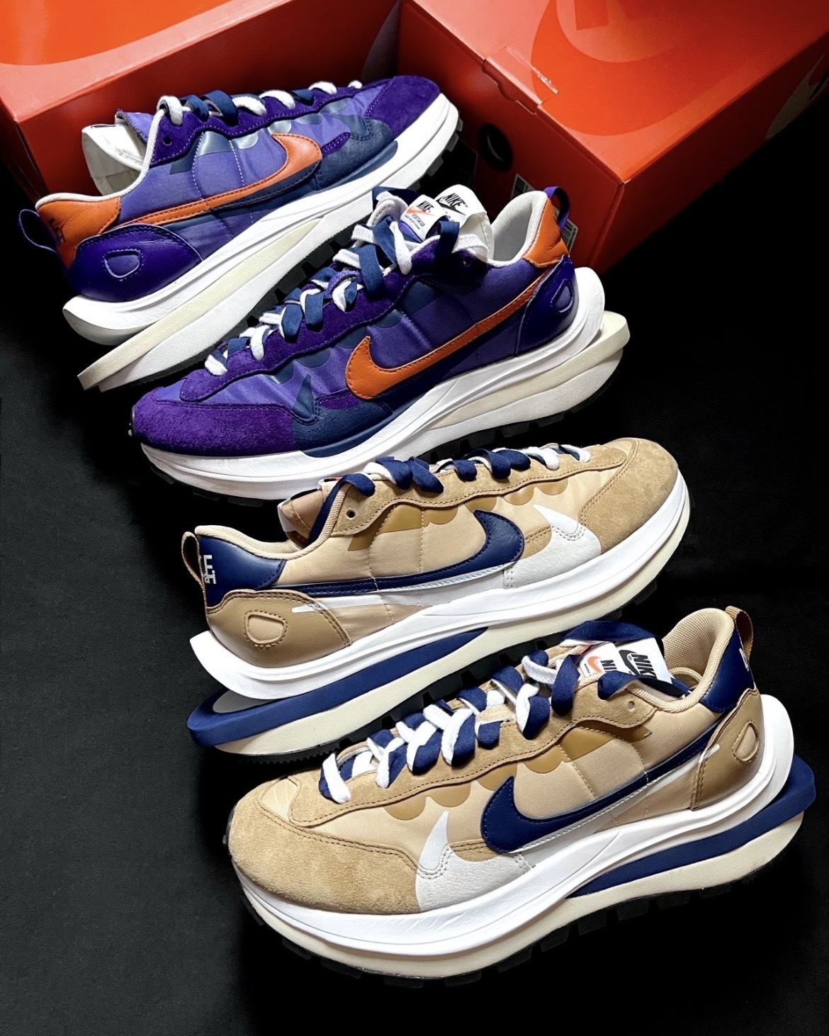 【逢甲FUZZY】Sacai x Nike Vaporwaffle "Dark Iris/Sesame" 奶茶 DD1875-200 紫 DD1875-500