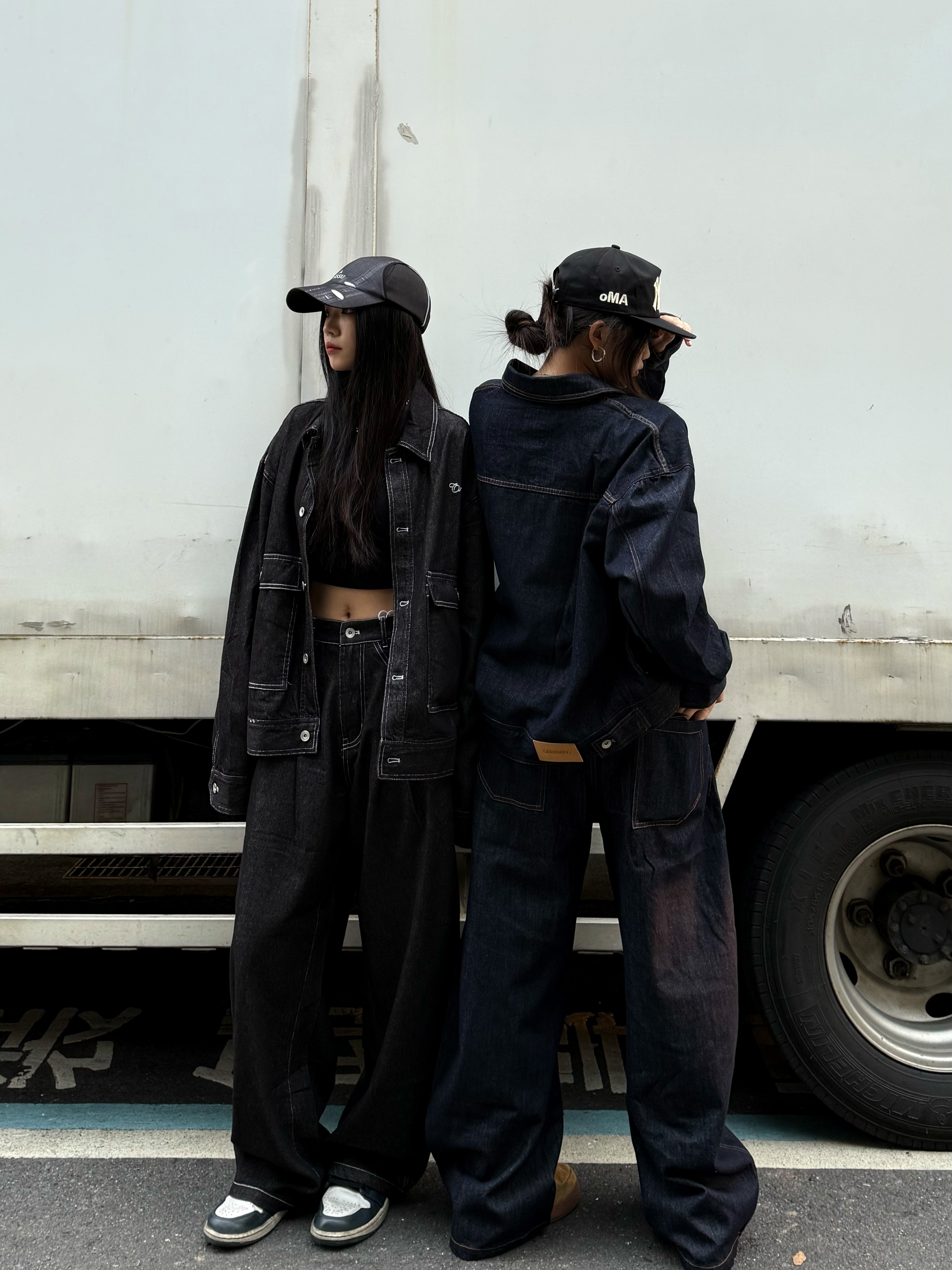 <線上SALE❤️‍🔥> ORDINARY 套裝 牛仔外套 彎刀褲 黑/藍