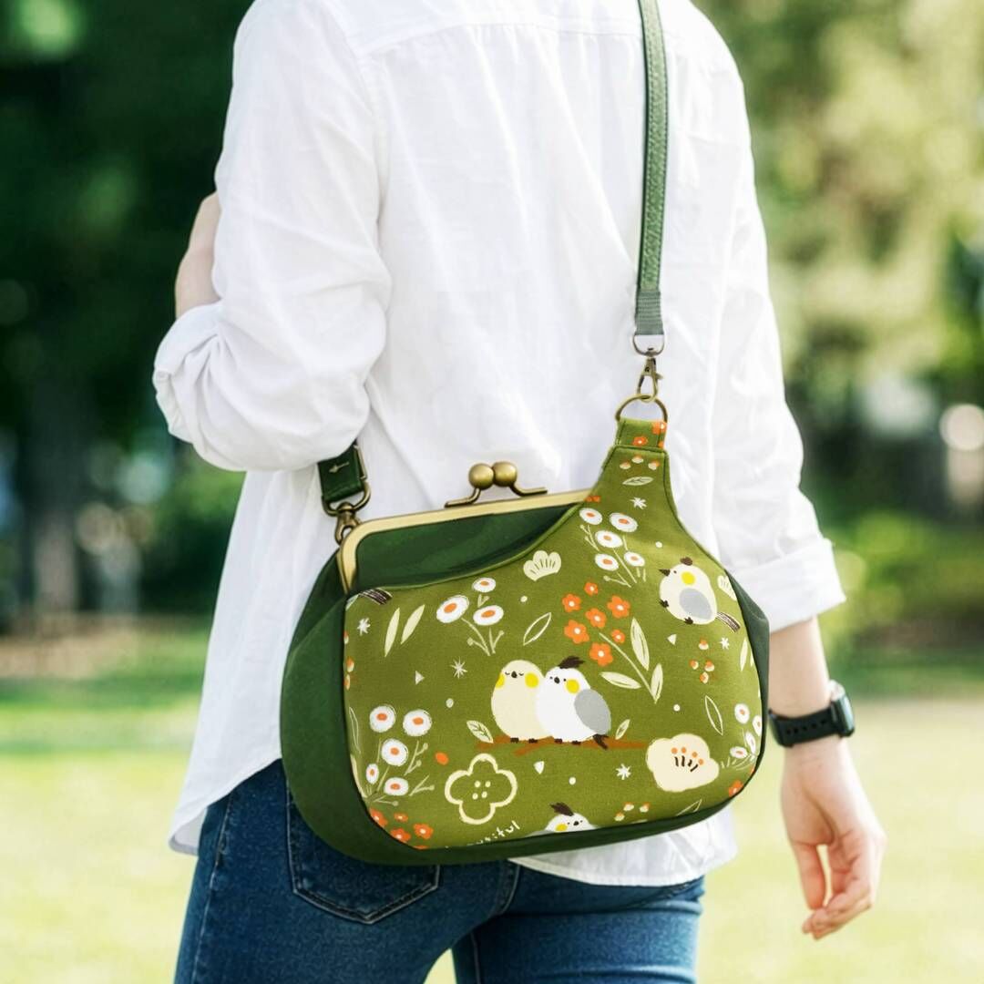 口金肩背/斜背包-枝頭小鳥【成品包】