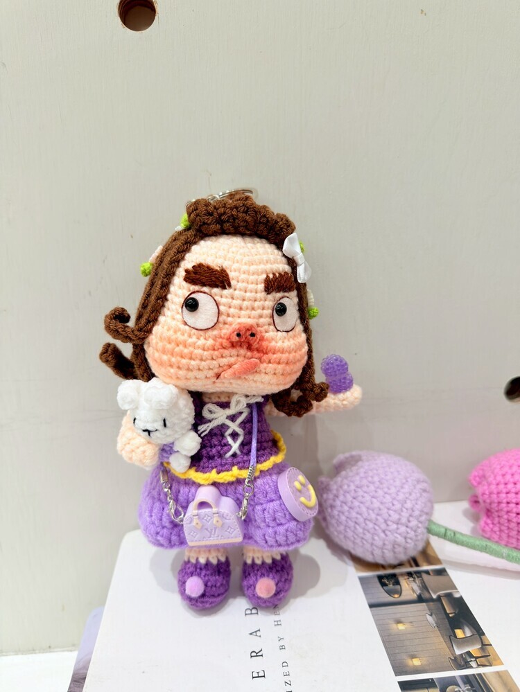 『紫』公主系列胖胖醜娃吊飾-24號『約16-18cm』