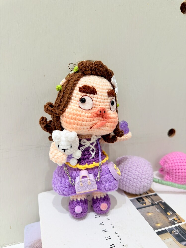 『紫』公主系列胖胖醜娃吊飾-24號『約16-18cm』