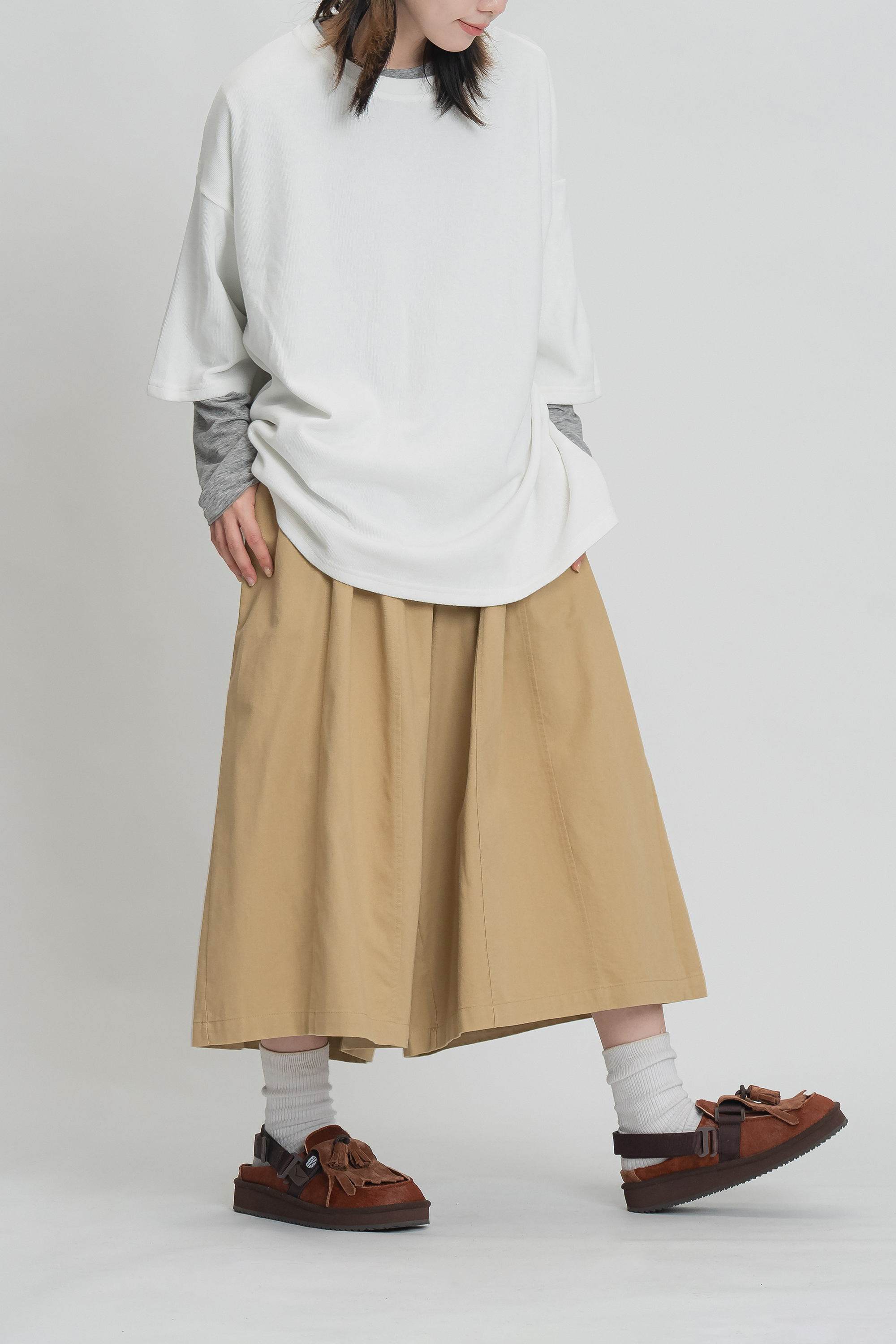 日系休閒寬鬆八分褲 4色