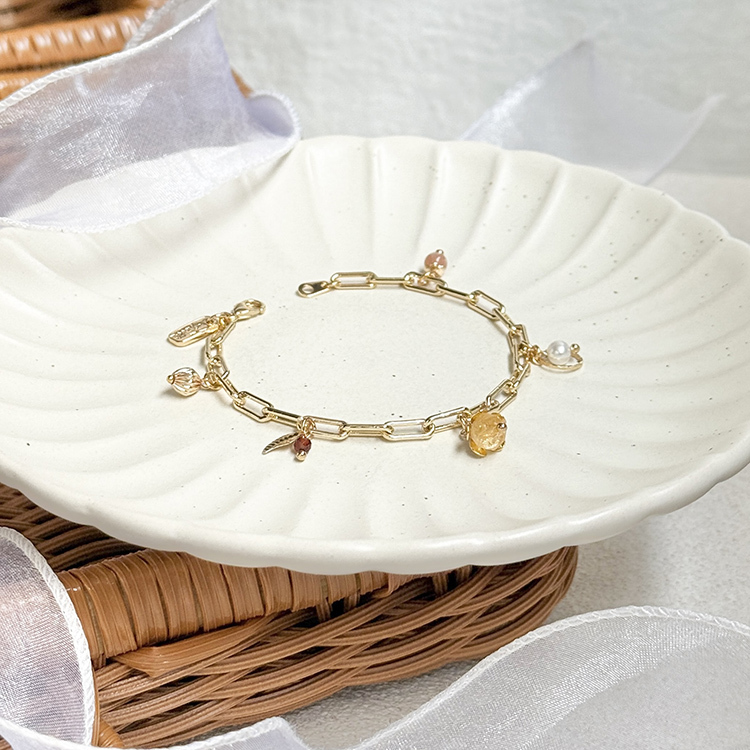 B09 / 生日花 • 參月玖 • 圍裙水仙 – 黃水晶 – 手鍊