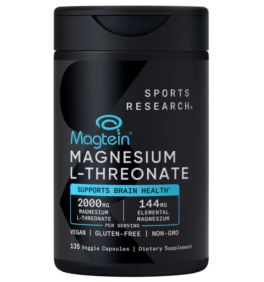 【直播】LX0306904 Sports Research L-蘇糖酸鎂 135 粒素食膠囊 2000 mg