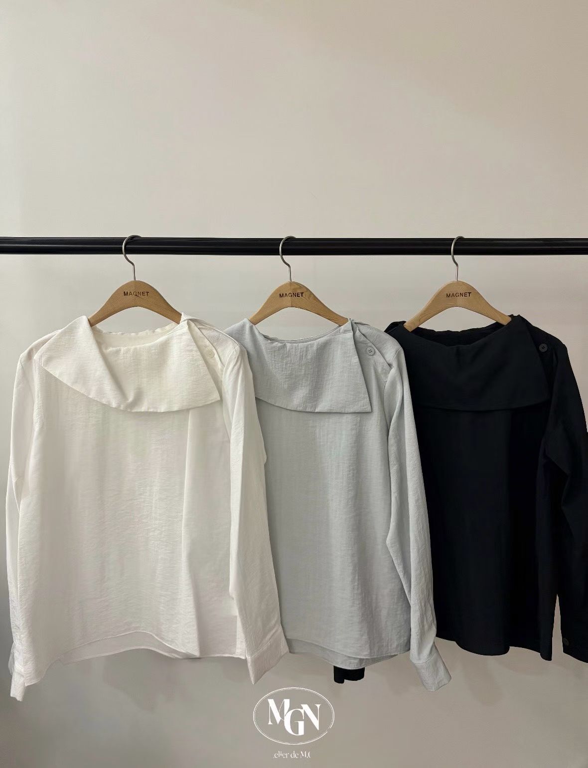 MN6006 空姐反領肌理感上衣