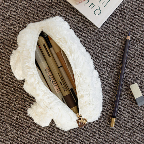 COI 絨毛筆袋 收納包 可愛 狗狗 韓國文創 兩款