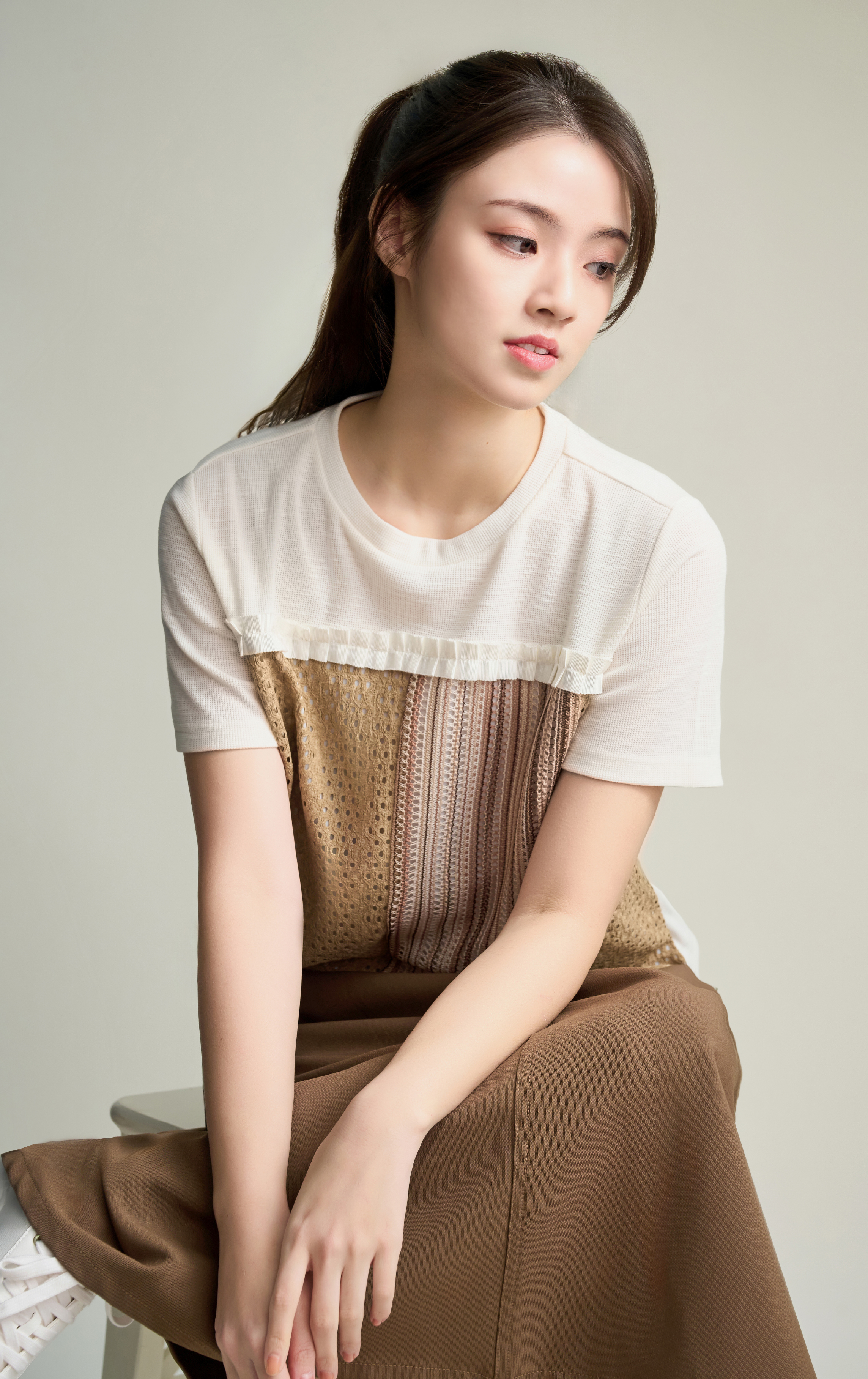 層次拼布上衣 ST0406