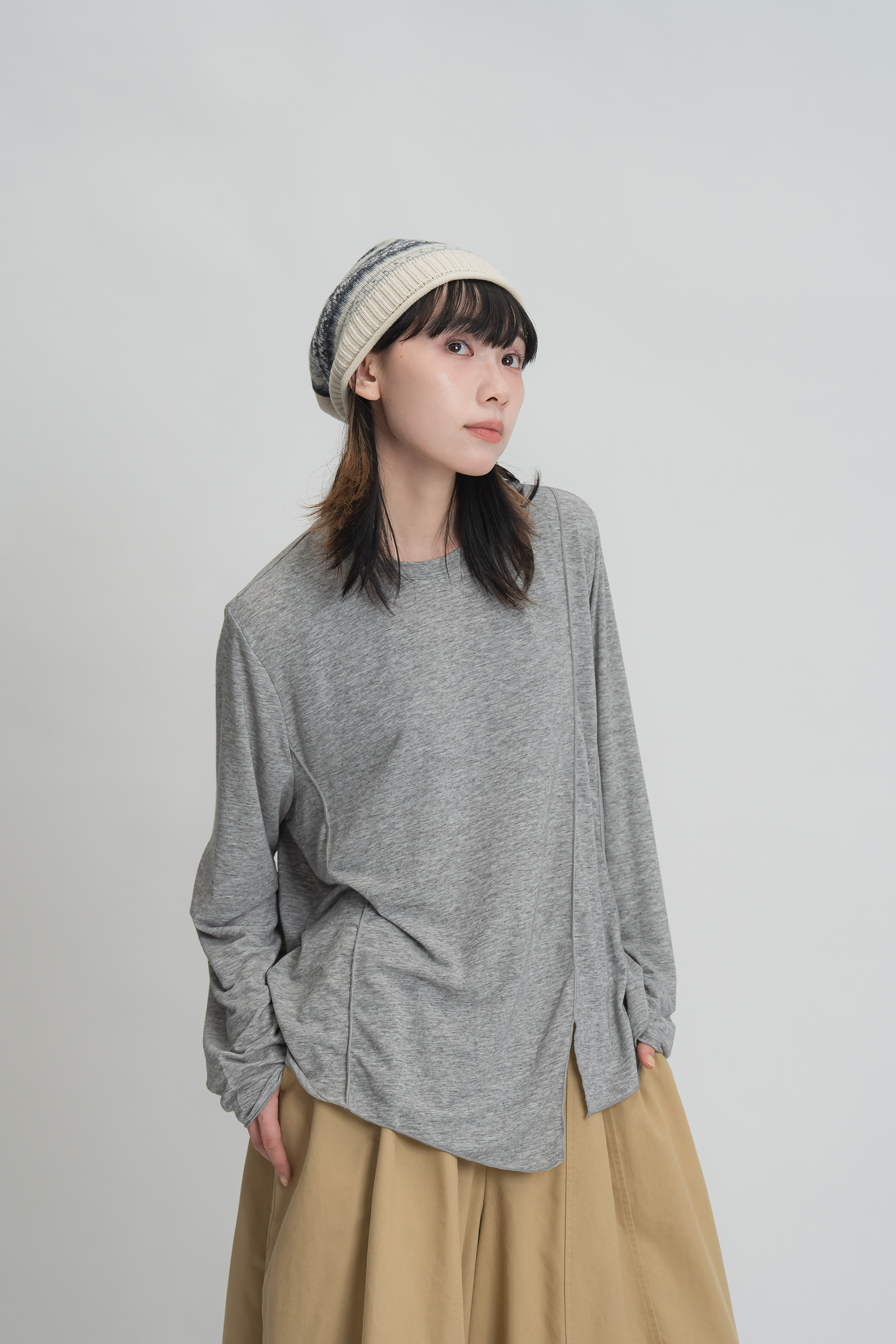 氣質日系開岔長袖t 5色