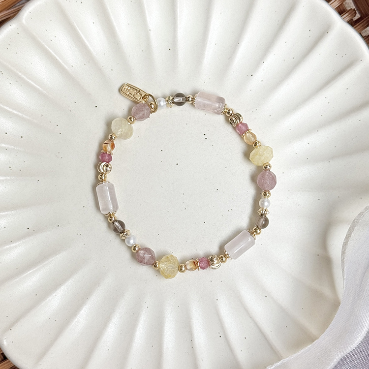 B02 / 苗栗意象 • 拱天宮 • 移動堡壘 – 粉晶黃水晶 – 手鍊