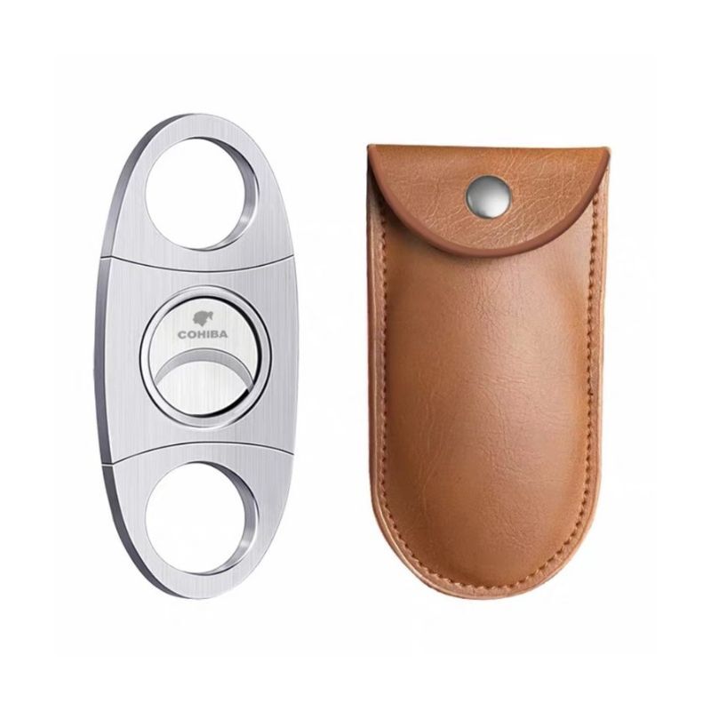 COHIBA 不鏽鋼雪茄剪(含專屬皮套)