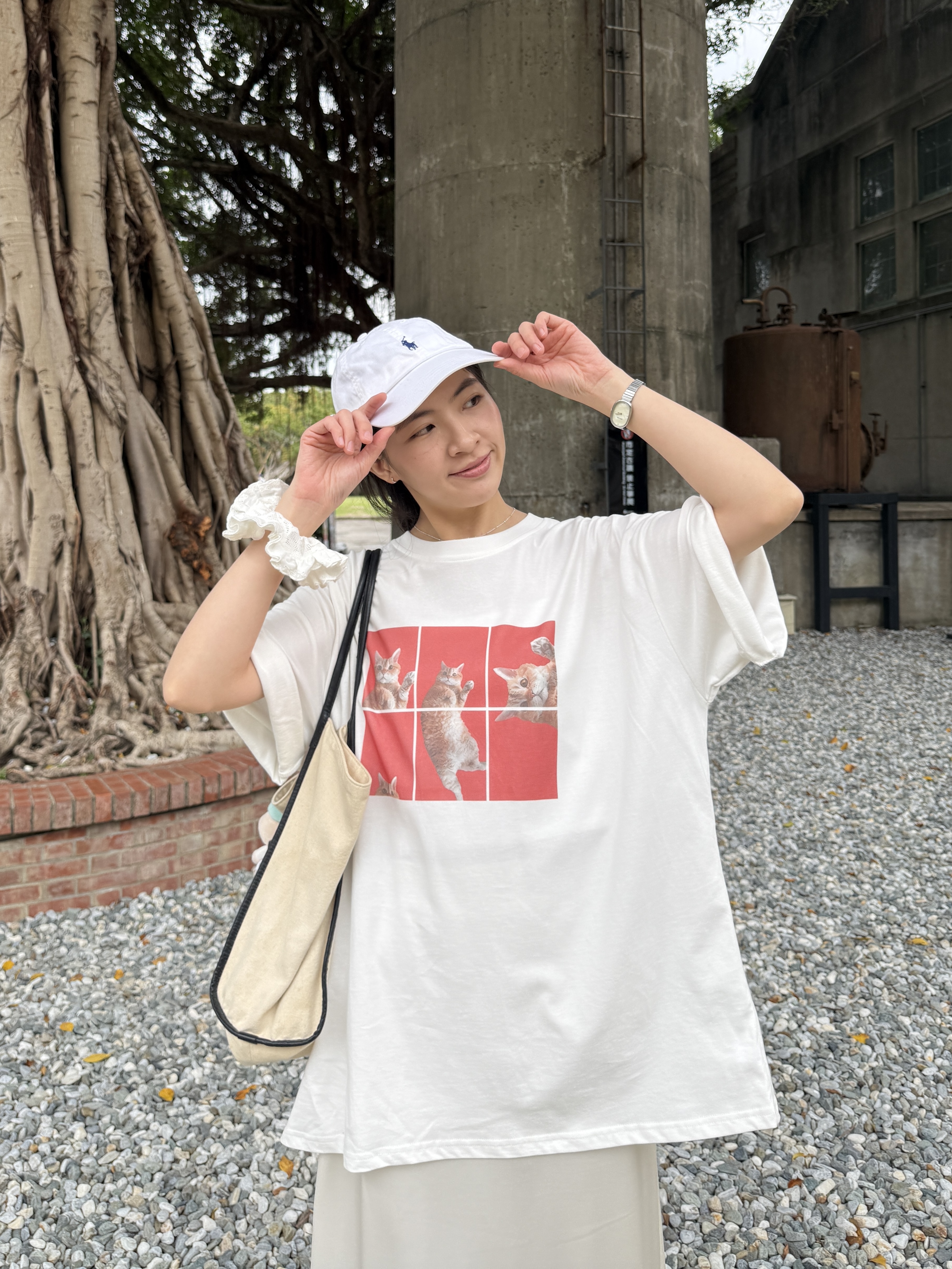 6格貓咪磨毛大T*3色