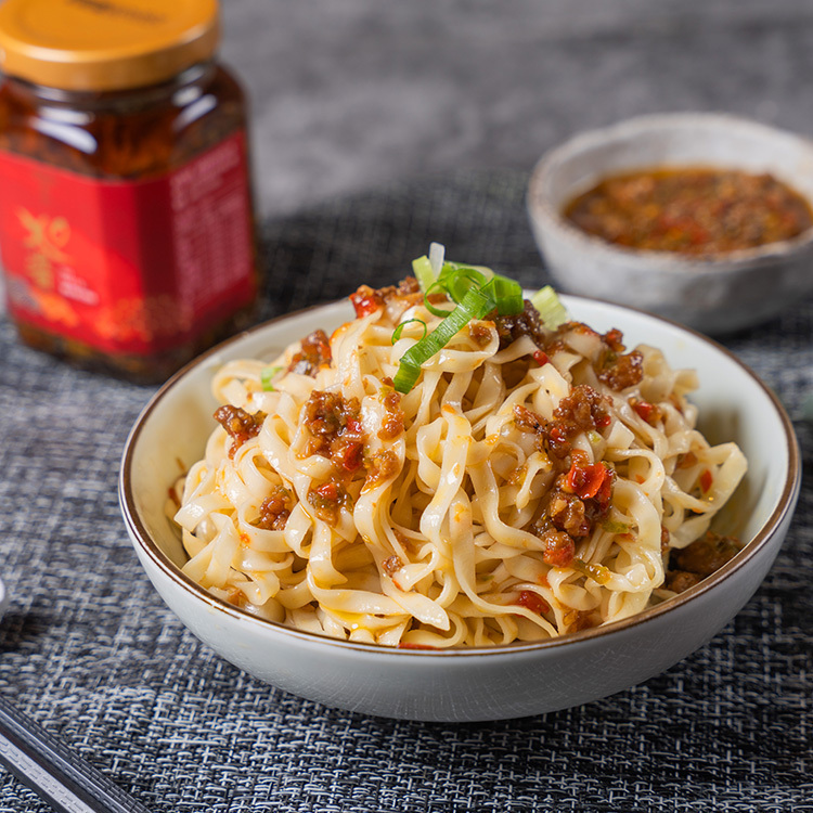 膳馨極品蝦醬乾拌麵禮盒(1罐蝦醬+2包非油炸麵條)