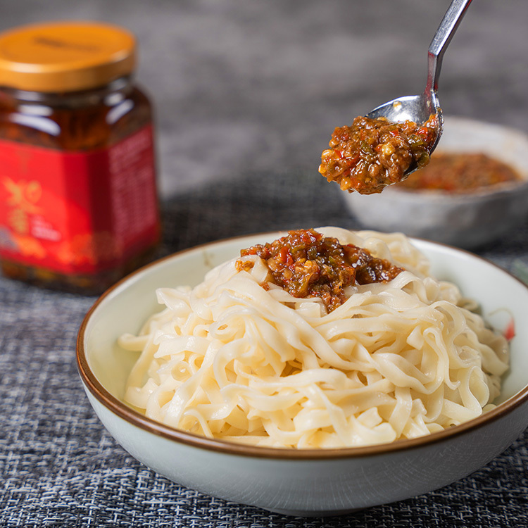 膳馨極品蝦醬乾拌麵禮盒(1罐蝦醬+2包非油炸麵條)