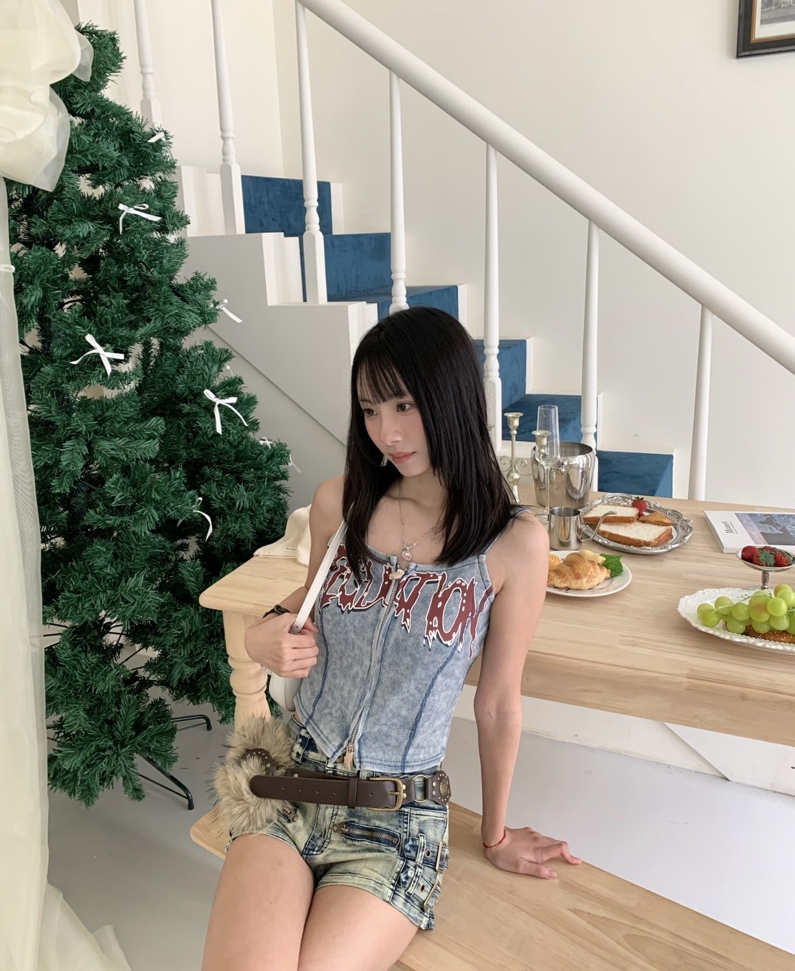 A55 預購水洗雙拉鏈修身背心