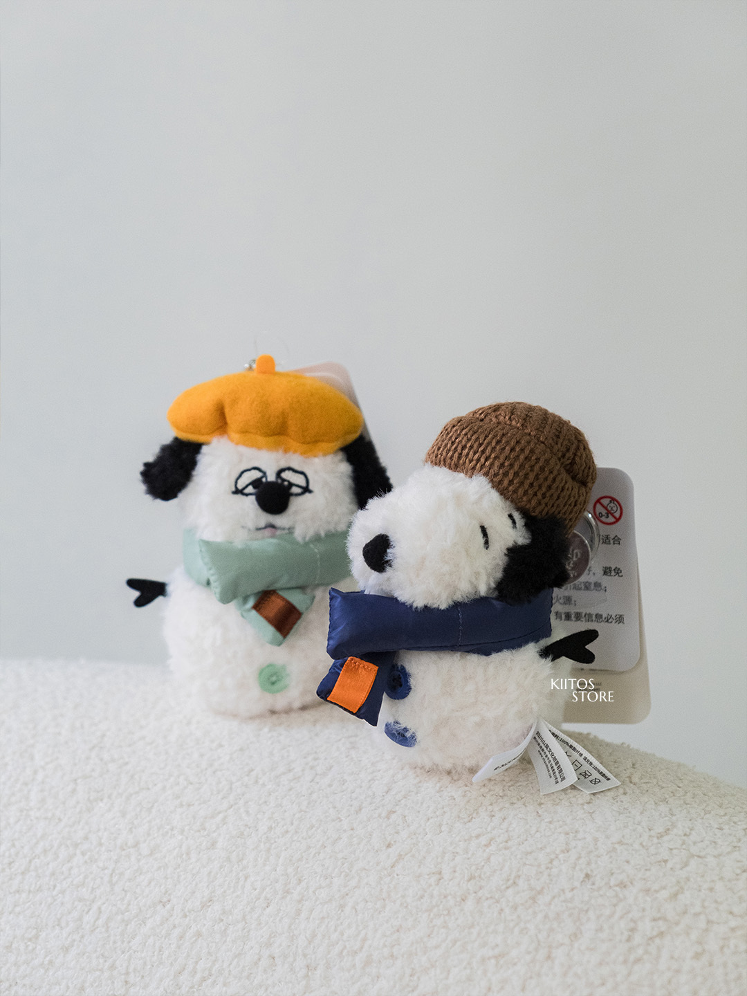 【現貨】正版授權 SNOOPY 史努比 OLAF 歐拉夫 冬日絨裝系列 雪人小狗 羽絨圍巾 吊飾 鑰匙圈