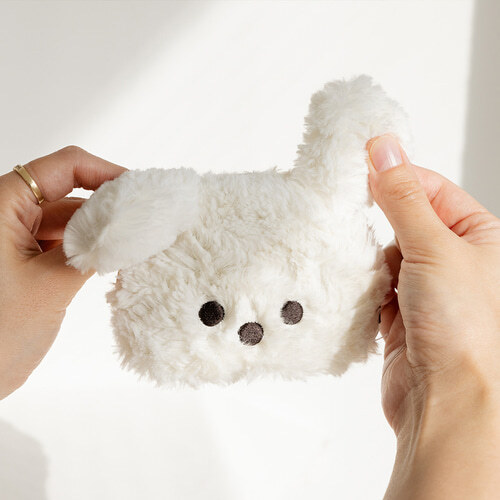 COI 狗狗錢包 絨毛收納包 純白 垂耳 韓國文創