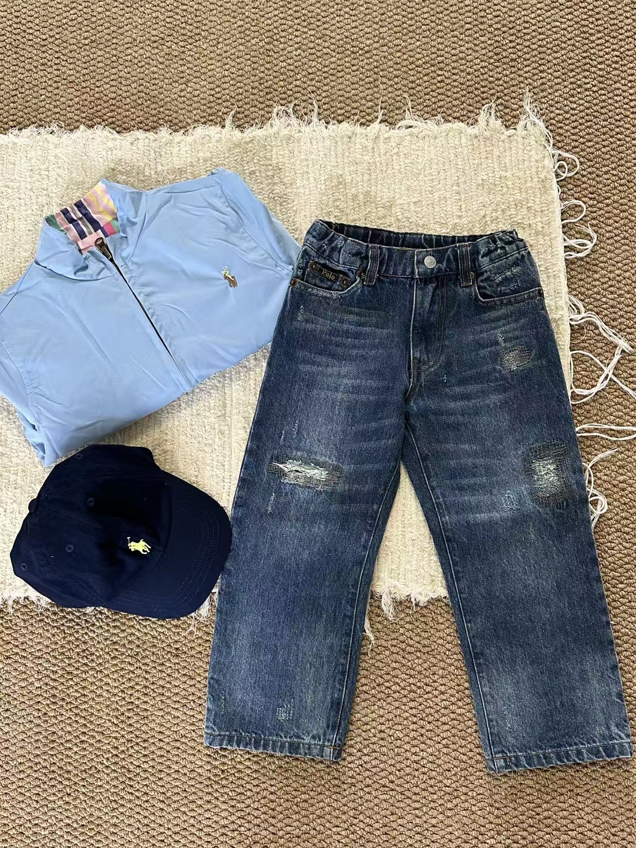 𝐏𝐨𝐥𝐨 擦色牛仔褲