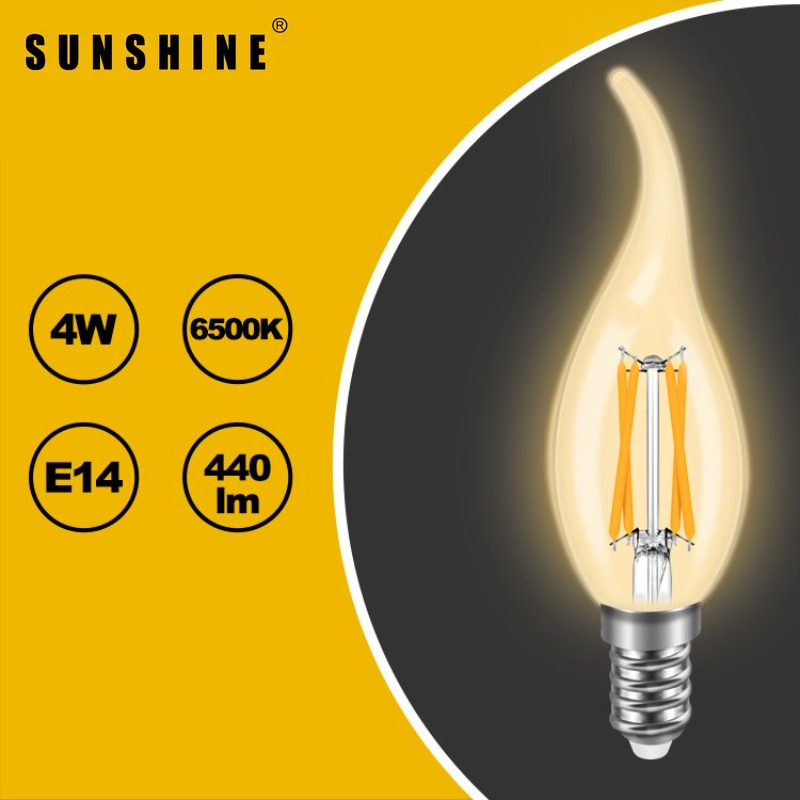 LED燈絲拉尾椒膽 4W E14細螺頭 (C35 蠟燭燈膽) 白光 / 黃光 (LCANTG)