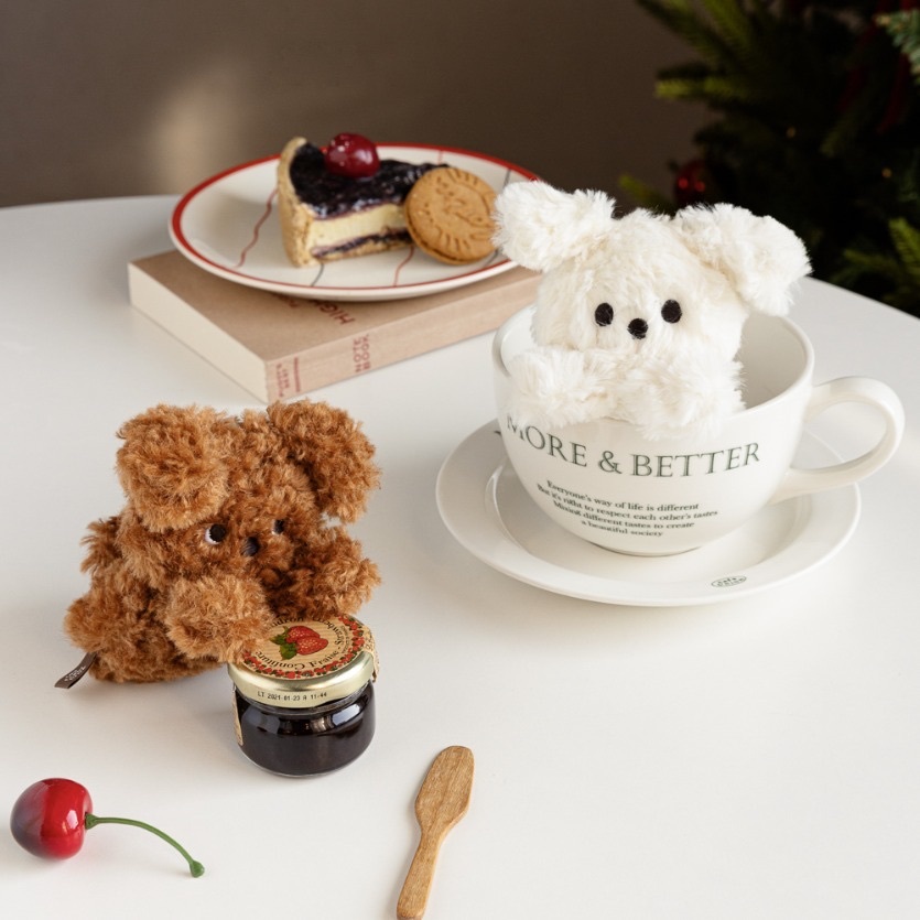 COI 趴姿小狗 絨毛吊飾 掛繩 狗狗 韓國文創 兩款