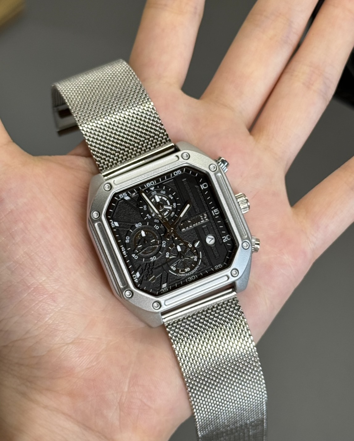 Dickies 復古美式 石英機芯 鋼錶帶 兩色 銀/黑 CL-584