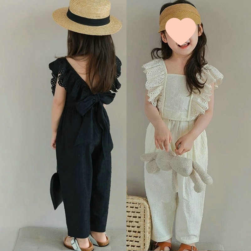 《2956》女寶花邊飛袖露背套裝(90-140)