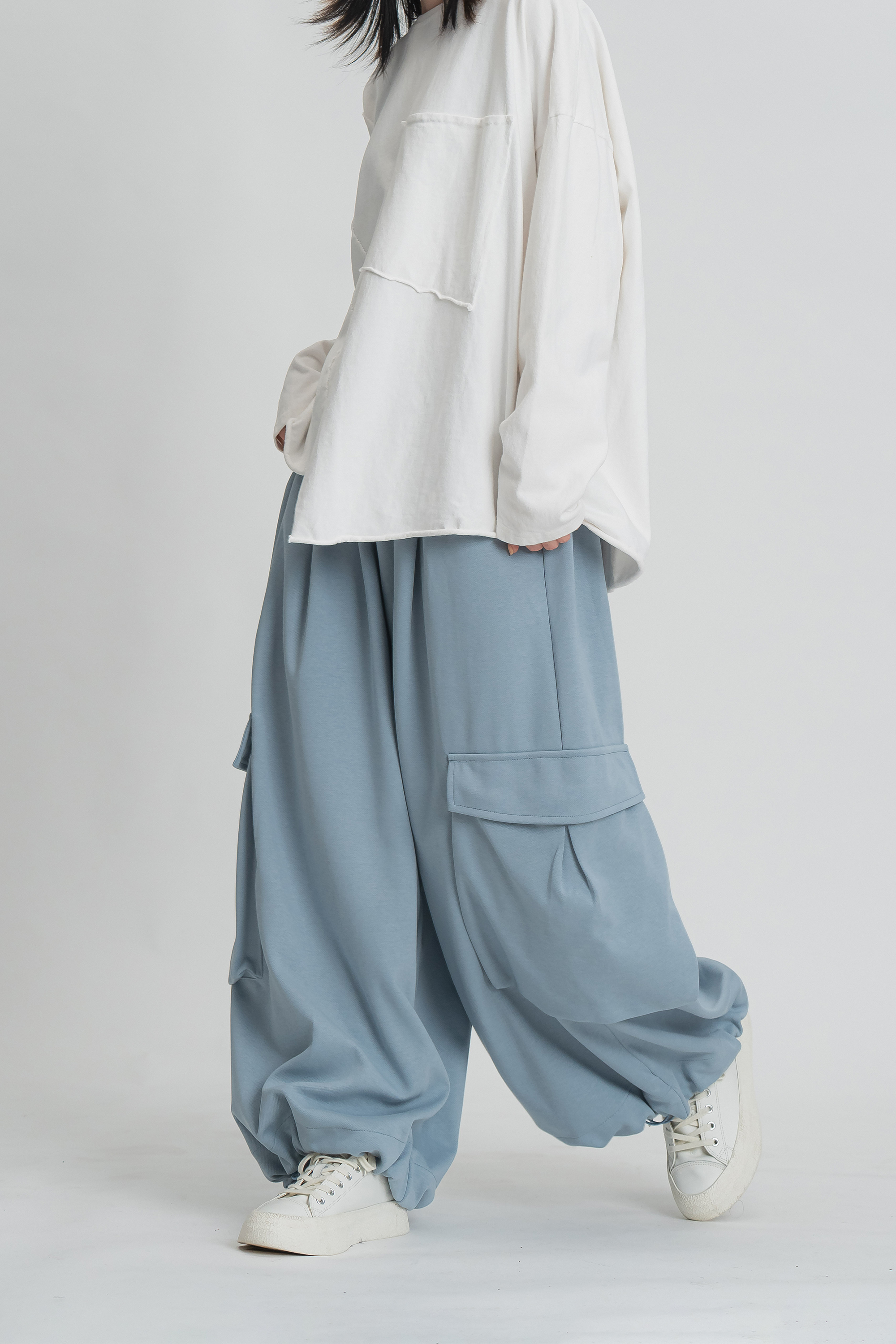 休閒寬鬆工裝棉褲 2色