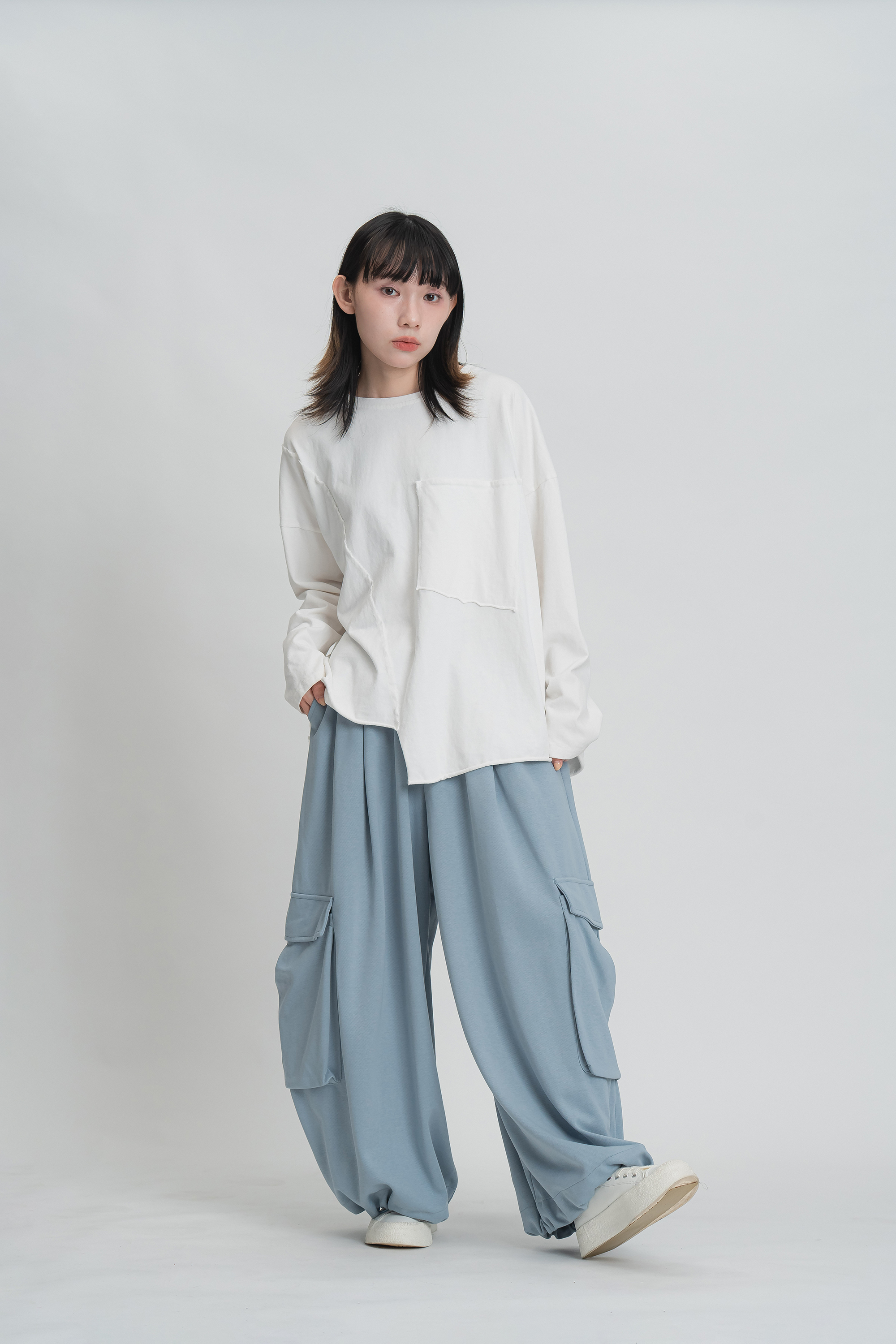 休閒寬鬆工裝棉褲 2色